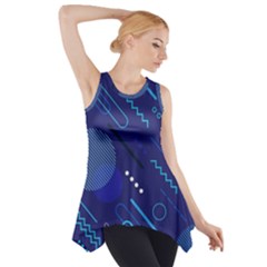 Classic-blue-background-abstract-style Side Drop Tank Tunic by Salman4z
