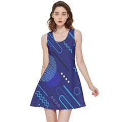 Classic-blue-background-abstract-style Inside Out Reversible Sleeveless Dress by Salman4z