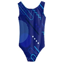 Classic-blue-background-abstract-style Kids  Cut-out Back One Piece Swimsuit by Salman4z