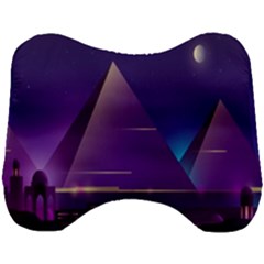 Egyptian-pyramids-night-landscape-cartoon Head Support Cushion by Salman4z