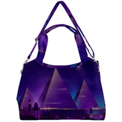 Egyptian-pyramids-night-landscape-cartoon Double Compartment Shoulder Bag by Salman4z