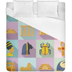 Egypt-icons-set-flat-style Duvet Cover (california King Size) by Salman4z