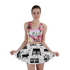 Dark-seamless-pattern-symbols-landmarks-signs-egypt --- Mini Skirt by Salman4z