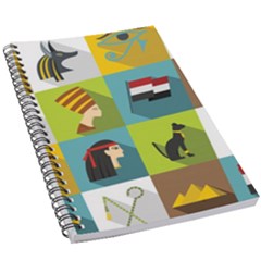 Egypt-travel-items-icons-set-flat-style 5 5  X 8 5  Notebook by Salman4z