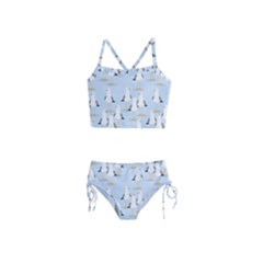 Cute-seagulls-seamless-pattern-light-blue-background Girls  Tankini Swimsuit by Salman4z