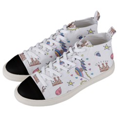 Seamless-pattern-cute-unicorn-cartoon-hand-drawn Men s Mid-top Canvas Sneakers by Salman4z