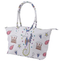 Seamless-pattern-cute-unicorn-cartoon-hand-drawn Canvas Shoulder Bag by Salman4z