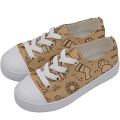 Egyptian-seamless-pattern-symbols-landmarks-signs-egypt Kids  Low Top Canvas Sneakers by Salman4z