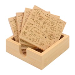 Fantasy-things-doodle-style-vector-illustration Bamboo Coaster Set by Salman4z