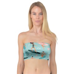 Beach-surfing-surfers-with-surfboards-surfer-rides-wave-summer-outdoors-surfboards-seamless-pattern- Bandeau Top by Salman4z