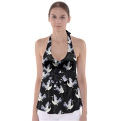 Crane Pattern Babydoll Tankini Top