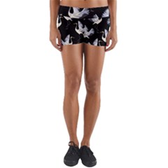 Crane Pattern Yoga Shorts