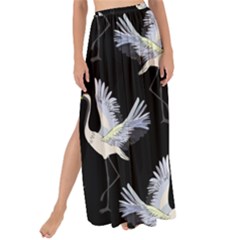 Crane Pattern Maxi Chiffon Tie-Up Sarong