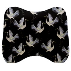 Crane Pattern Velour Head Support Cushion