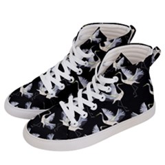 Crane Pattern Men s Hi-top Skate Sneakers by Salman4z