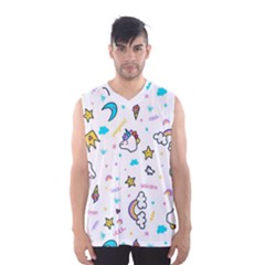 Unicorns-rainbows-seamless-pattern Men s Basketball Tank Top by Salman4z