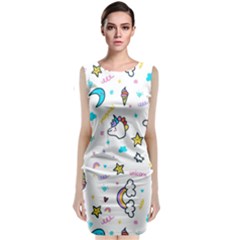 Unicorns-rainbows-seamless-pattern Classic Sleeveless Midi Dress