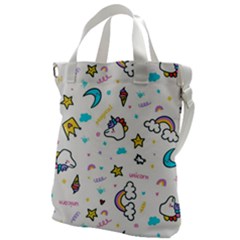 Unicorns-rainbows-seamless-pattern Canvas Messenger Bag by Salman4z