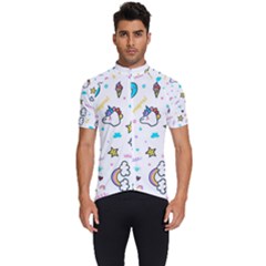 Unicorns-rainbows-seamless-pattern Men s Short Sleeve Cycling Jersey by Salman4z