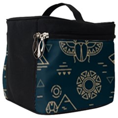 Dark-seamless-pattern-symbols-landmarks-signs-egypt -- Make Up Travel Bag (big) by Salman4z