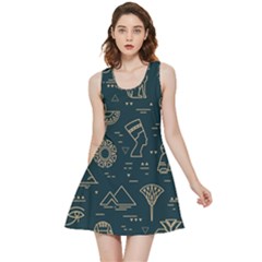 Dark-seamless-pattern-symbols-landmarks-signs-egypt -- Inside Out Reversible Sleeveless Dress by Salman4z