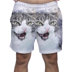 Cat Pet Art Abstract Watercolor Men s Shorts