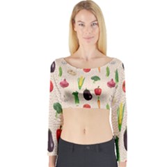 Vegetables Long Sleeve Crop Top by SychEva