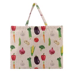 Vegetables Zipper Large Tote Bag by SychEva