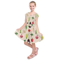 Vegetables Kids  Short Sleeve Dress by SychEva