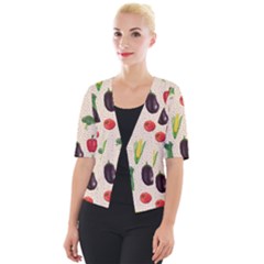 Vegetables Cropped Button Cardigan