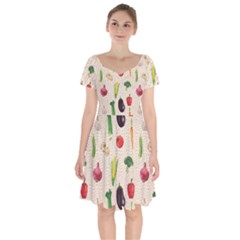 Vegetables Short Sleeve Bardot Dress by SychEva