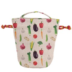 Vegetables Drawstring Bucket Bag by SychEva