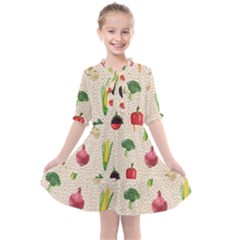 Vegetables Kids  All Frills Chiffon Dress by SychEva