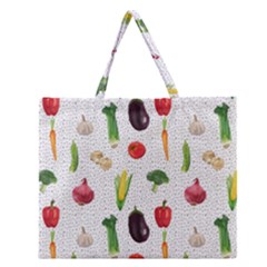 Vegetable Zipper Large Tote Bag by SychEva