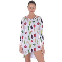 Vegetable Asymmetric Cut-out Shift Dress by SychEva