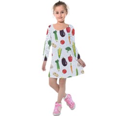 Vegetable Kids  Long Sleeve Velvet Dress