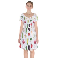 Vegetable Short Sleeve Bardot Dress by SychEva