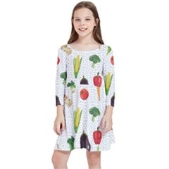 Vegetable Kids  Quarter Sleeve Skater Dress