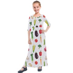 Vegetable Kids  Quarter Sleeve Maxi Dress