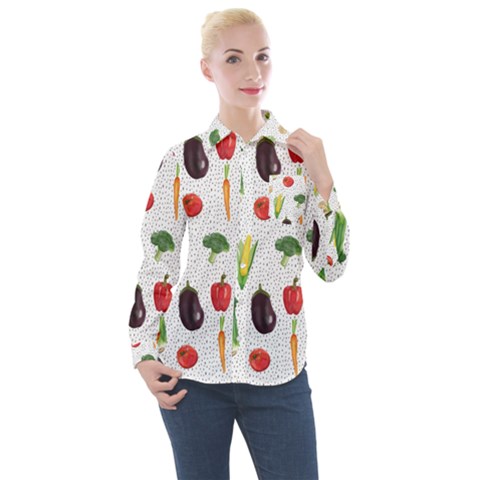 Vegetable Women s Long Sleeve Pocket Shirt by SychEva