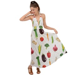 Vegetable Backless Maxi Beach Dress