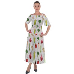 Vegetable Shoulder Straps Boho Maxi Dress 