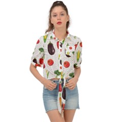 Vegetable Tie Front Shirt  by SychEva