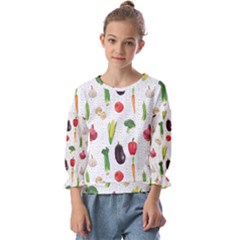 Vegetable Kids  Cuff Sleeve Top