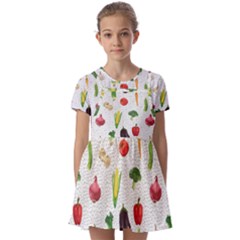 Vegetable Kids  Short Sleeve Pinafore Style Dress