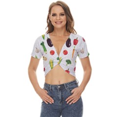 Vegetable Twist Front Crop Top