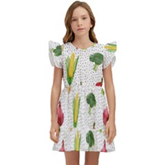 Vegetable Kids  Winged Sleeve Dress by SychEva