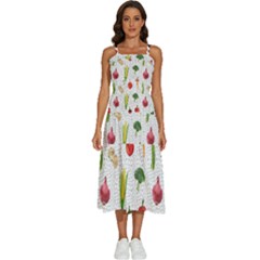 Vegetable Sleeveless Shoulder Straps Boho Dress