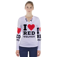 I Love Red Velvet V-neck Long Sleeve Top by ilovewhateva