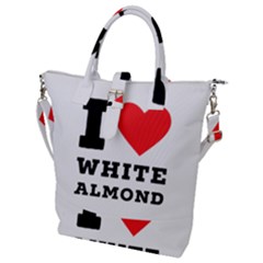 I Love White Almond Buckle Top Tote Bag by ilovewhateva